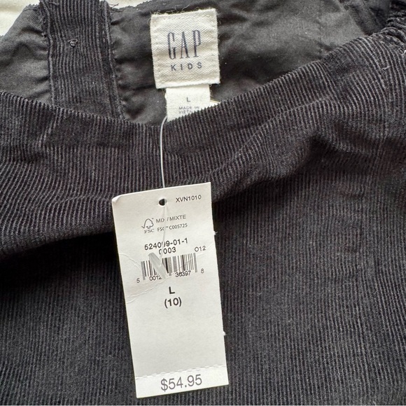 NWT GAP Kids Long Puff-Sleeve Corduroy Cotton Square Neck Dress Black Size 10 - Picture 10 of 14